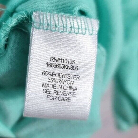 2/$15 Beautees Girls Button Front Top Green Med Tie Hem Long Sleeve Round Neck - Picture 7 of 7